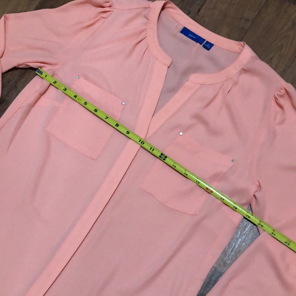 Peach Button Down Blouse - image 6